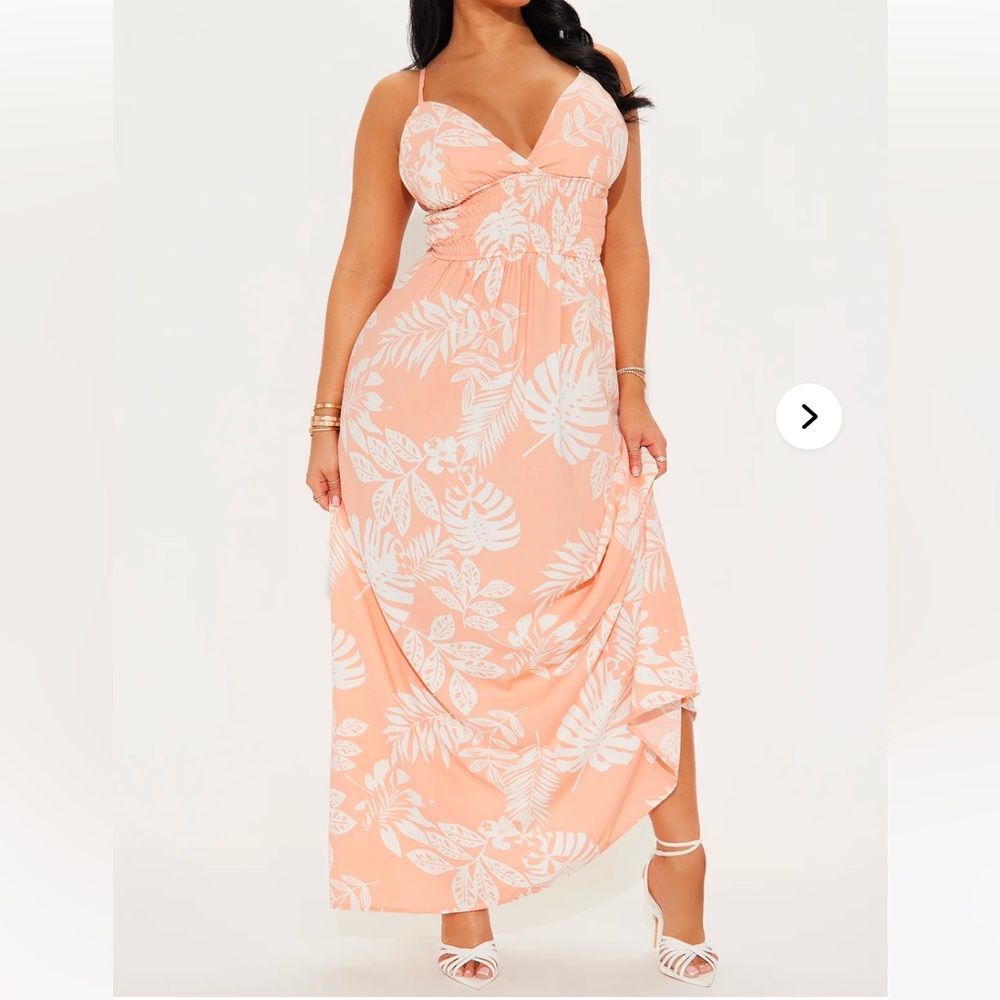 Floral Peach Maxi Dress